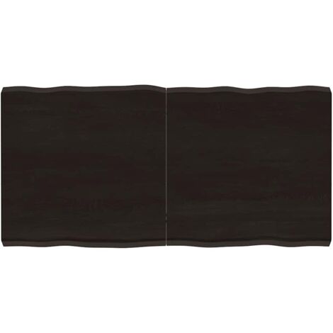 Table Top Dark Brown 120x60x(2-6) cm Treated Solid Wood Live Edge vidaXL