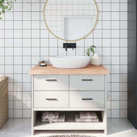 Bathroom Countertop 100x50x(2-6) cm Untreated Solid Wood vidaXL