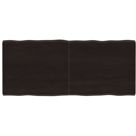 Table Top Dark Brown 140x60x(2-4) cm Treated Solid Wood Live Edge vidaXL