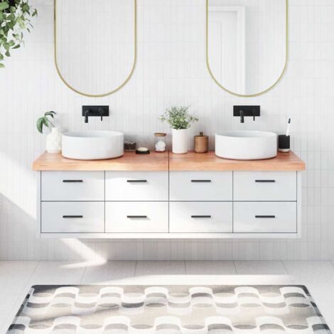 Bathroom Countertop Light Brown 180x50x(2-6)cm Treated Solid Wood vidaXL