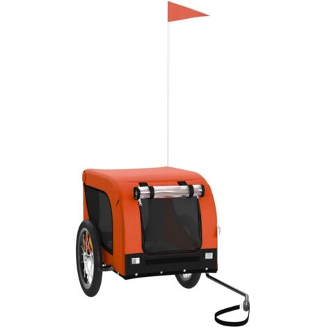 Pet Bike Trailer Orange and Black Oxford Fabric and Iron vidaXL (1/5)