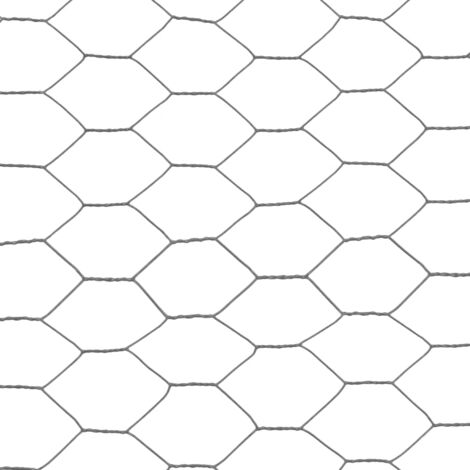 Chicken Wire Fence Steel with PVC Coating 25x1 m Grey vidaXL