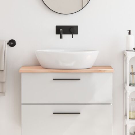 Bathroom Countertop 80x30x2 cm Untreated Solid Wood vidaXL
