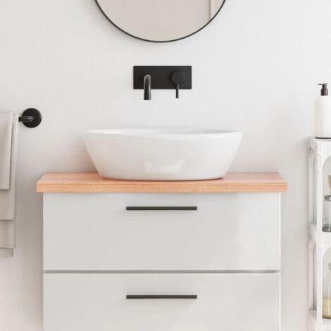 Bathroom Countertop Light Brown 80x40x(2-4) cm Treated Solid Wood vidaXL