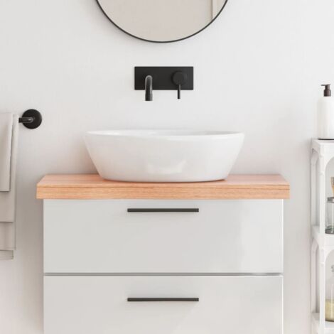 Bathroom Countertop Light Brown 80x30x(2-6) cm Treated Solid Wood vidaXL