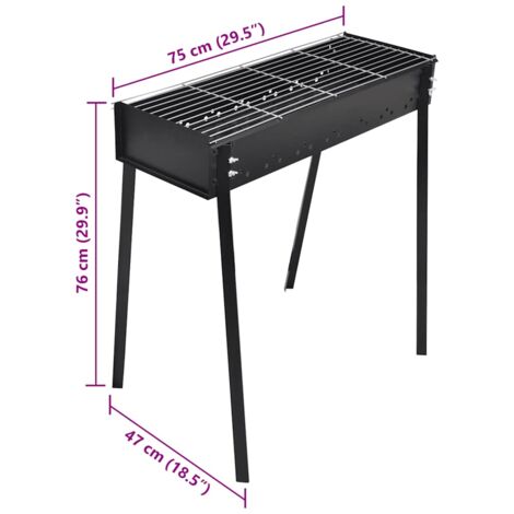 BBQ Stand Charcoal Barbecue Square 75 x 28 cm vidaXL