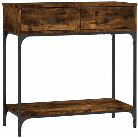 Console Table Smoked Oak 75x34.5x75 cm Engineered Wood vidaXL