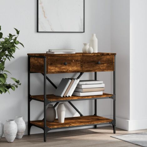 Console Table Smoked Oak 75x34.5x75 cm Engineered Wood vidaXL (1/5)