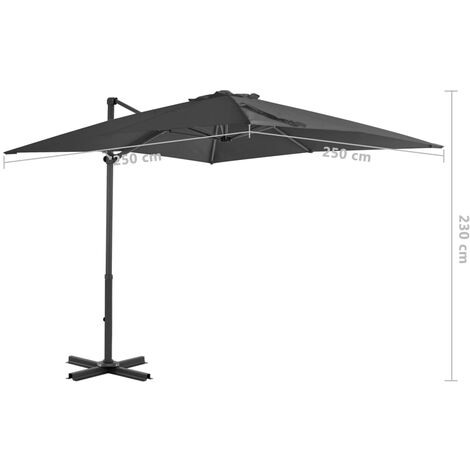Cantilever Garden Parasol with Aluminium Pole Anthracite 250x250 cm vidaXL