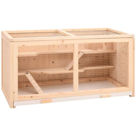 Hamster Cage 104x52x54 cm Solid Wood Fir vidaXL