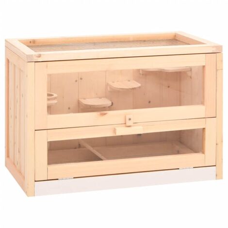 Hamster Cage 60x35.5x42 cm Solid Wood Fir vidaXL