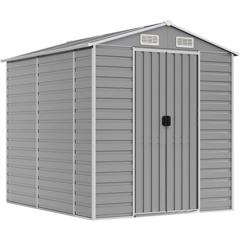 Garden Shed Light Grey 191x215x198 cm Galvanised Steel vidaXL