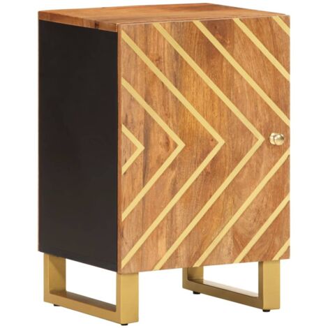 Bathroom Cabinet Brown and Black 38x33.5x58 cm Solid Wood Mango vidaXL (1/5)