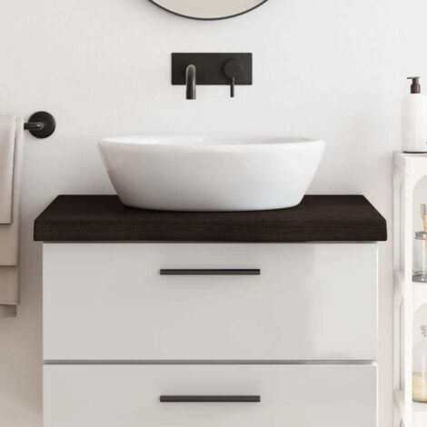 Bathroom Countertop Dark Brown 80x60x(2-6) cm Treated Solid Wood vidaXL