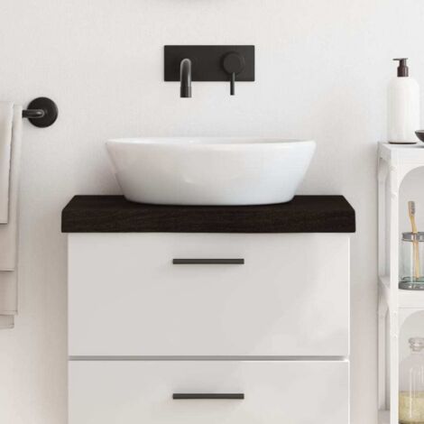 Bathroom Countertop Dark Brown 60x40x(2-6) cm Treated Solid Wood vidaXL