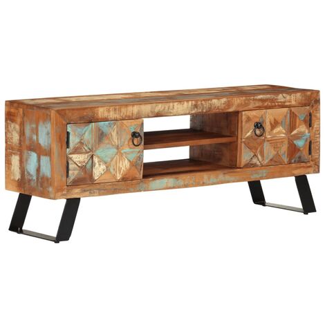 TV Cabinet 112x30x45 cm Solid Wood Reclaimed vidaXL (1/5)
