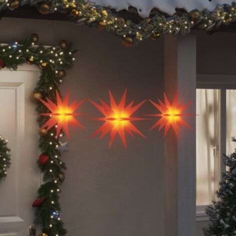 Christmas Lights with LEDs 3 pcs Foldable Red vidaXL (1/5)
