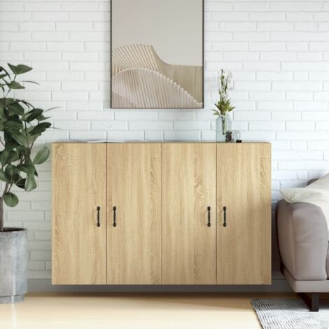 Wall Mounted Cabinets 2 pcs Sonoma Oak Engineered Wood vidaXL