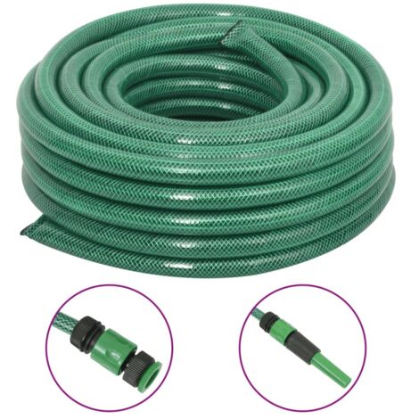 Garden Hose with Fitting Set Green 0.75" 100 m PVC vidaXL