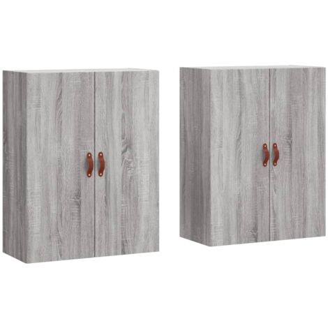 Wall Mounted Cabinets 2 pcs Grey Sonoma 69.5x34x90 cm vidaXL (1/5)