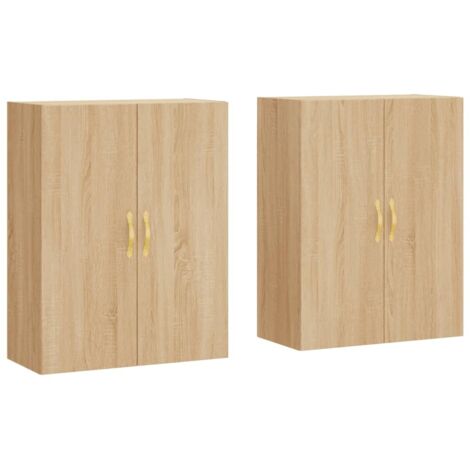 Wall Mounted Cabinets 2 pcs Sonoma Oak 69.5x34x90 cm vidaXL