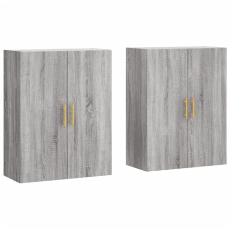 Wall Mounted Cabinets 2 pcs Grey Sonoma 69.5x34x90 cm vidaXL