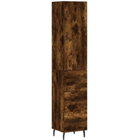 Highboard Smoked Oak 34,5x34x180 cm Engineered Wood vidaXL (1/5)