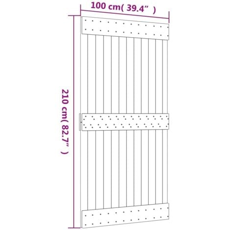 Sliding Door with Hardware Set 100x210 cm Solid Wood Pine vidaXL