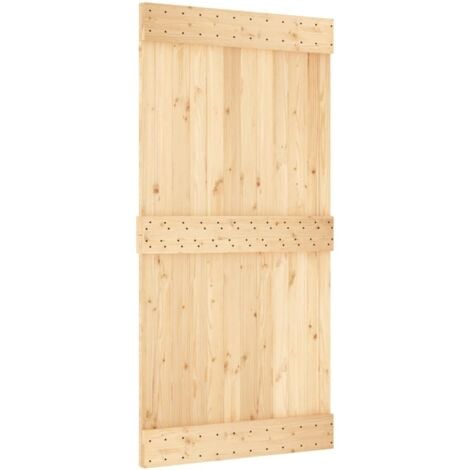Sliding Door with Hardware Set 100x210 cm Solid Wood Pine vidaXL