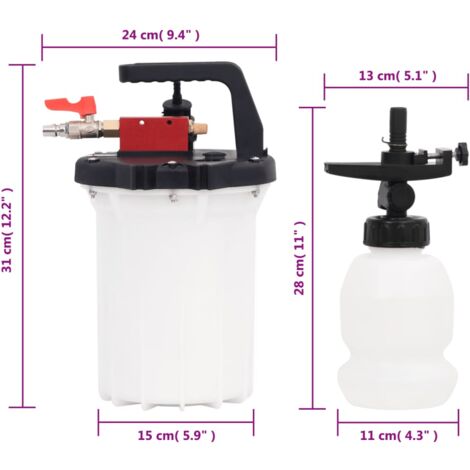 Brake Bleeder White and Black 3 L vidaXL