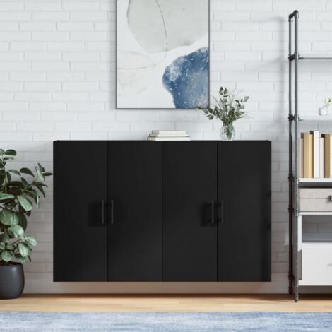 Wall Mounted Cabinets 2 pcs Black 69.5x34x90 cm vidaXL