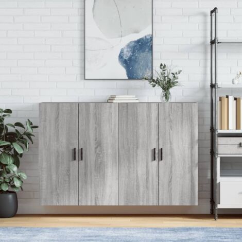 Wall Mounted Cabinets 2 pcs Grey Sonoma 69.5x34x90 cm vidaXL