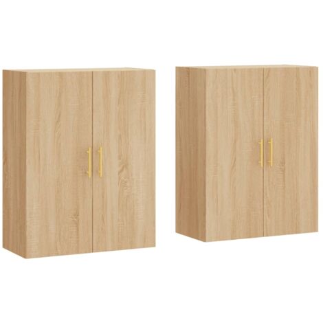 Wall Mounted Cabinets 2 pcs Sonoma Oak 69.5x34x90 cm vidaXL