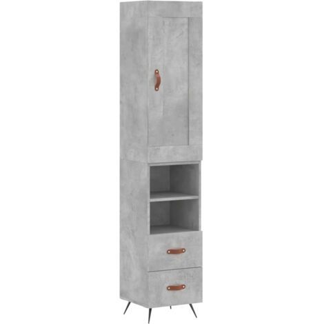 Highboard Concrete Grey 34.5x34x180 cm Engineered Wood vidaXL (1/5)