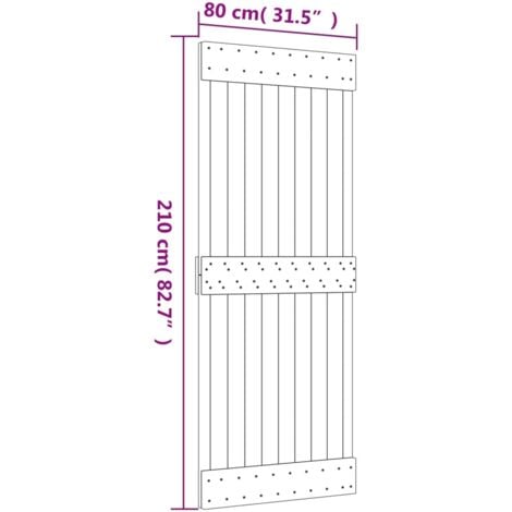Sliding Door with Hardware Set 80x210 cm Solid Wood Pine vidaXL