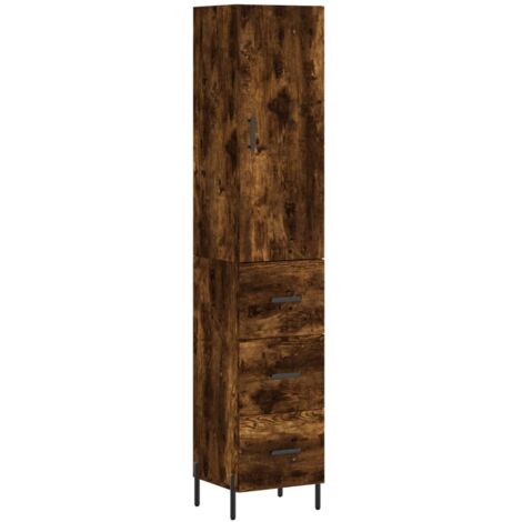 Highboard Smoked Oak 34.5x34x180 cm Engineered Wood vidaXL (1/5)