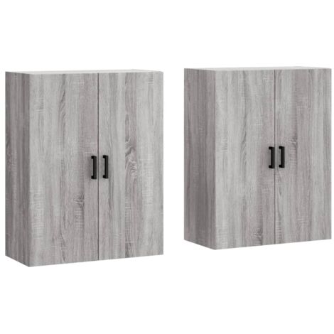 Wall Mounted Cabinets 2 pcs Grey Sonoma 69.5x34x90 cm vidaXL