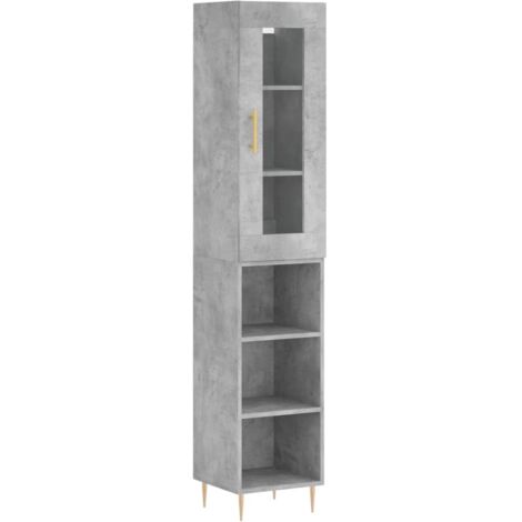 Highboard Concrete Grey 34.5x34x180 cm Engineered Wood vidaXL (1/5)