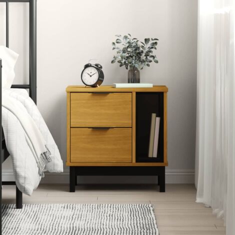 Bedside Cabinet "FLAM" 49x35x50 cm Solid Wood Pine vidaXL (1/5)