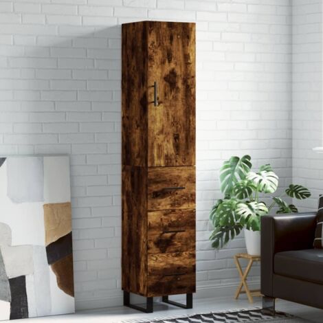 Highboard Smoked Oak 34.5x34x180 cm Engineered Wood vidaXL (1/5)