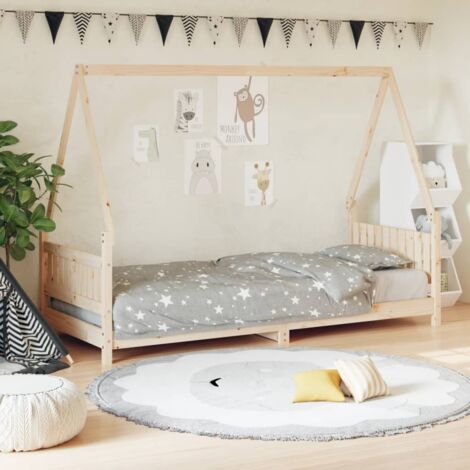 Kids Bed Frame 80x200 cm Solid Wood Pine vidaXL
