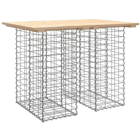 Garden Table Gabion Design 100x70x72 cm Solid Wood Pine vidaXL