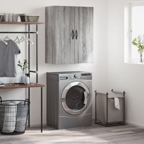 Wall Mounted Cabinet Grey Sonoma 69.5x34x90 cm Engineered Wood vidaXL (1/5)