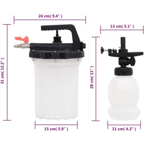Brake Bleeder White and Black 3 L vidaXL