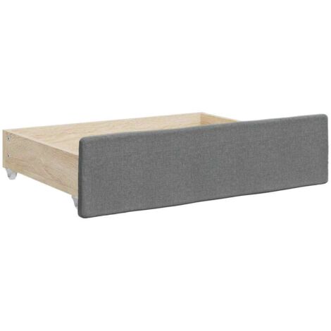 Bed Drawers 2 pcs Dark Grey Engineered Wood and Fabric vidaXL