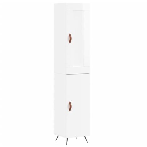 Highboard High Gloss White 34.5x34x180 cm Engineered Wood vidaXL (1/5)