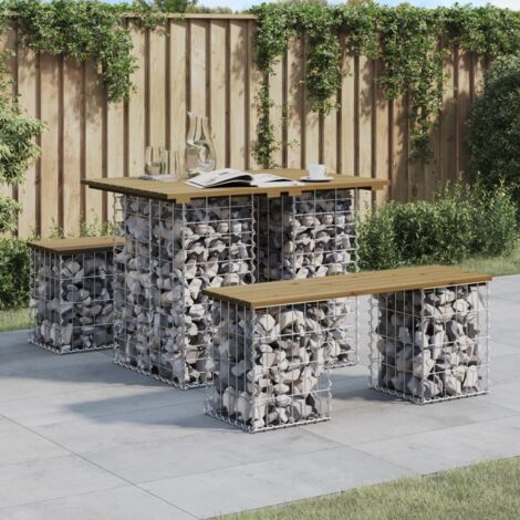 Garden Table Gabion Design 100x70x72 cm Impregnated Wood Pine vidaXL