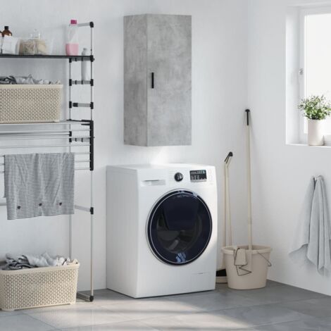 Wall Mounted Cabinet Concrete Grey 34.5x34x90 cm vidaXL (1/5)
