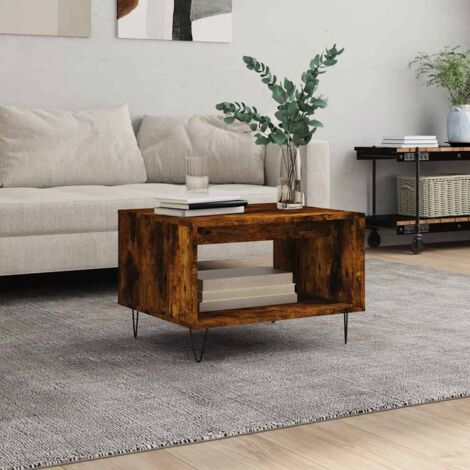 Coffee Table Smoked Oak 60x50x40 cm Engineered Wood vidaXL (1/5)