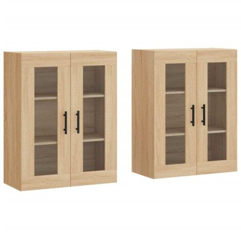 Wall Mounted Cabinets 2 pcs Sonoma Oak Engineered Wood vidaXL (1/5)